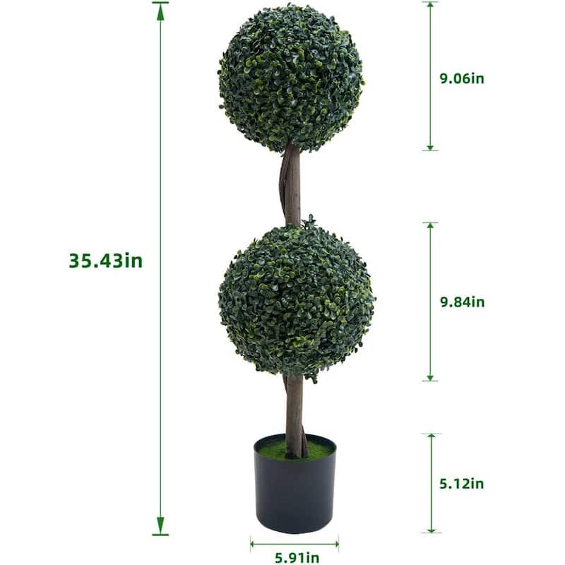 Artificial Boxwood Ball Topiary Trees Set of 2