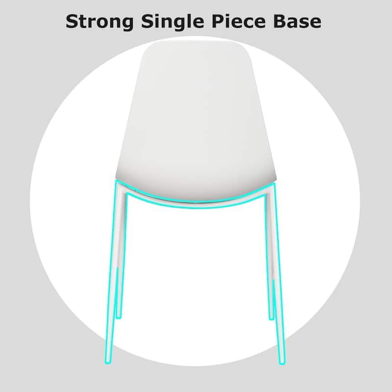 Set of 2 Plastic Dining Side Chairs Padded Cushion For Party Office Kitchen Rental Restaurant Metal Legs Indoor Outdoor Patio