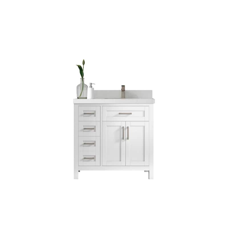 Willow Collections 36 in. W x 22 in. D Cambridge Right Offset Sink Bathroom Vanity with Countertop