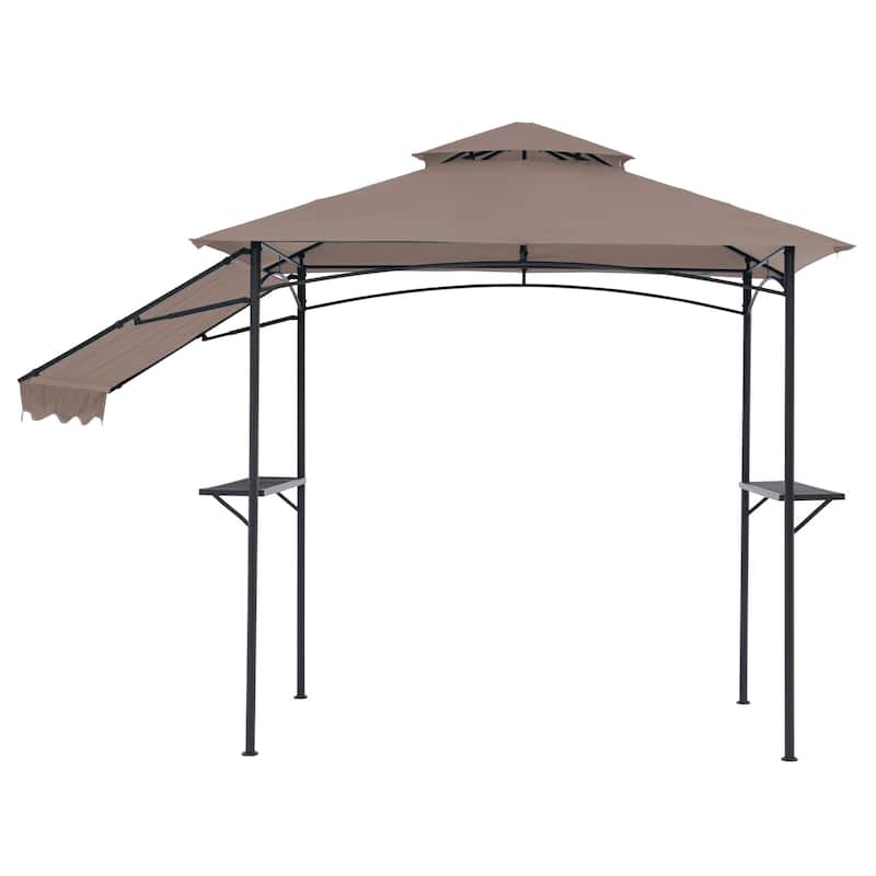 8' x 5' Outdoor Grill Gazebo 2-Tier Canopy