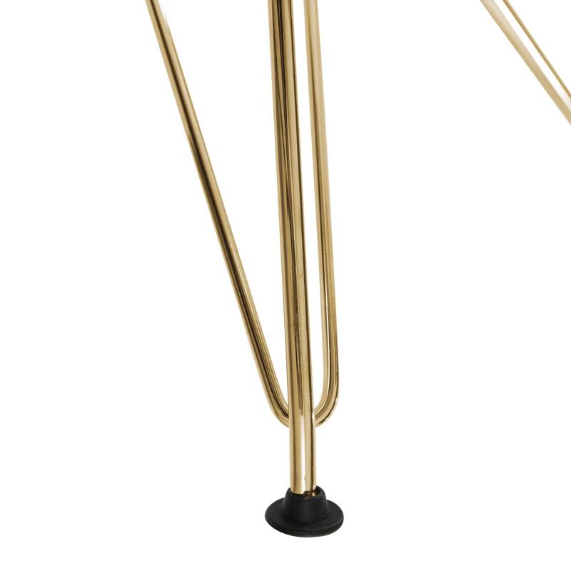5-Piece Dining Set with 35" Round MDF Table and 4 ABS Plastic Side Chair with Gold Metal Legs