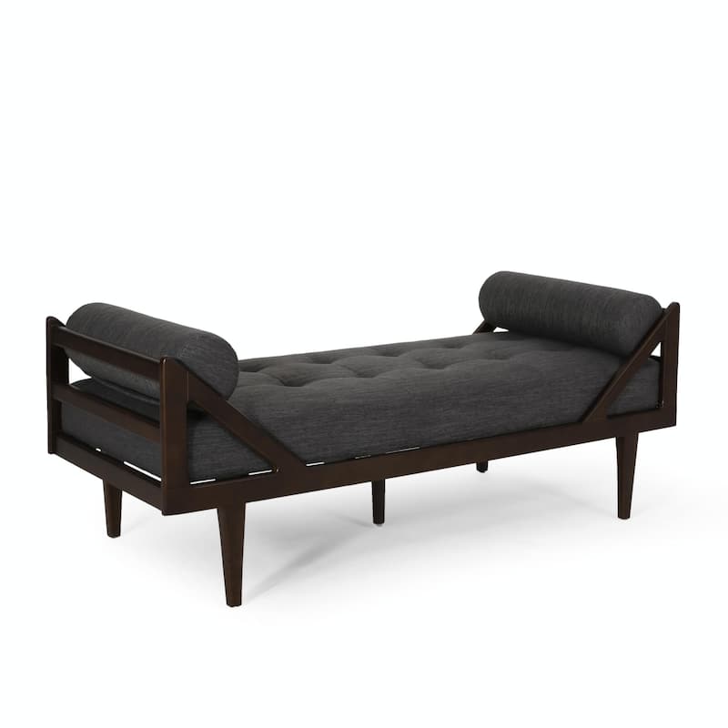 Rustic Upholstered Indoor Chaise Lounge for Living Room, Bedroom, Interior Space