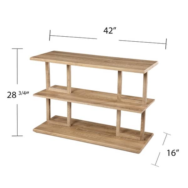 SEI Furniture Mabery Transitional Natural Wood Three Tier Console Table