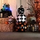 preview thumbnail 1 of 11, Haunted Hill Farm 2.4-Ft. Designer Polka Dot Checkerboard Pumpkin Stack Halloween Decoration