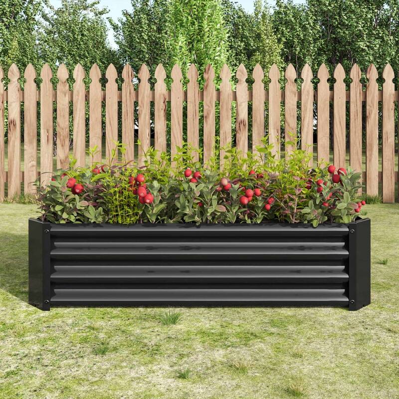 Large Galvanized Metal Raised Garden Bed Open Bottom Rust-Resistant
