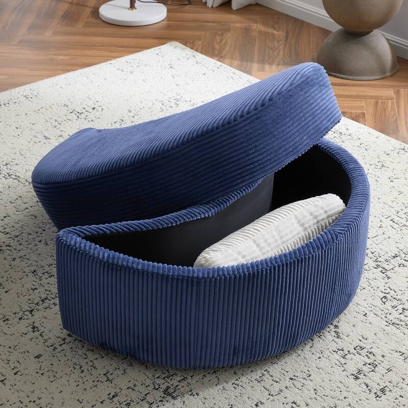 Velvet Crescent Wedge Ottoman