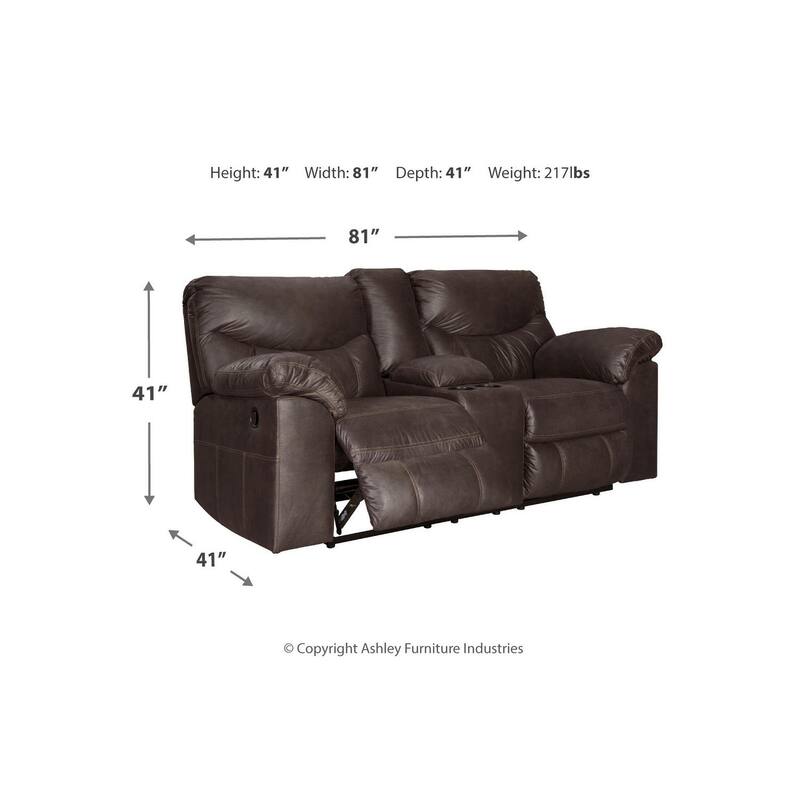 Signature Design by Ashley Boxberg Brown Reclining Loveseat with Console