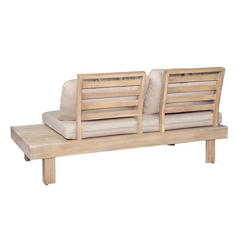 Christopher Knight Home - Topia Mid-Century Outdoor Sectional Sofa Set with Coffee Table and Water-Resistant Cushions
