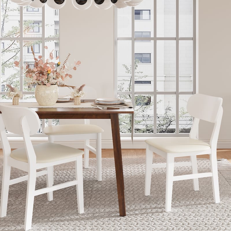 Rubber Wood Dining Chairs Set of 4