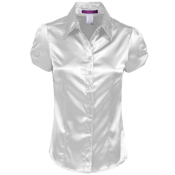 ladies white satin blouse
