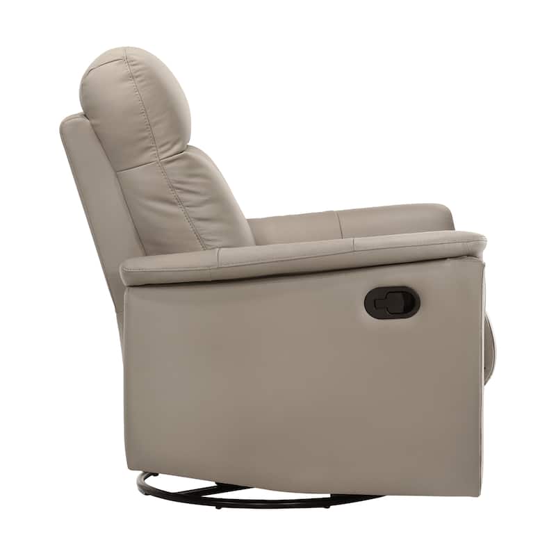 Monte Leather Match Swivel Glider Manual Reclining Chair