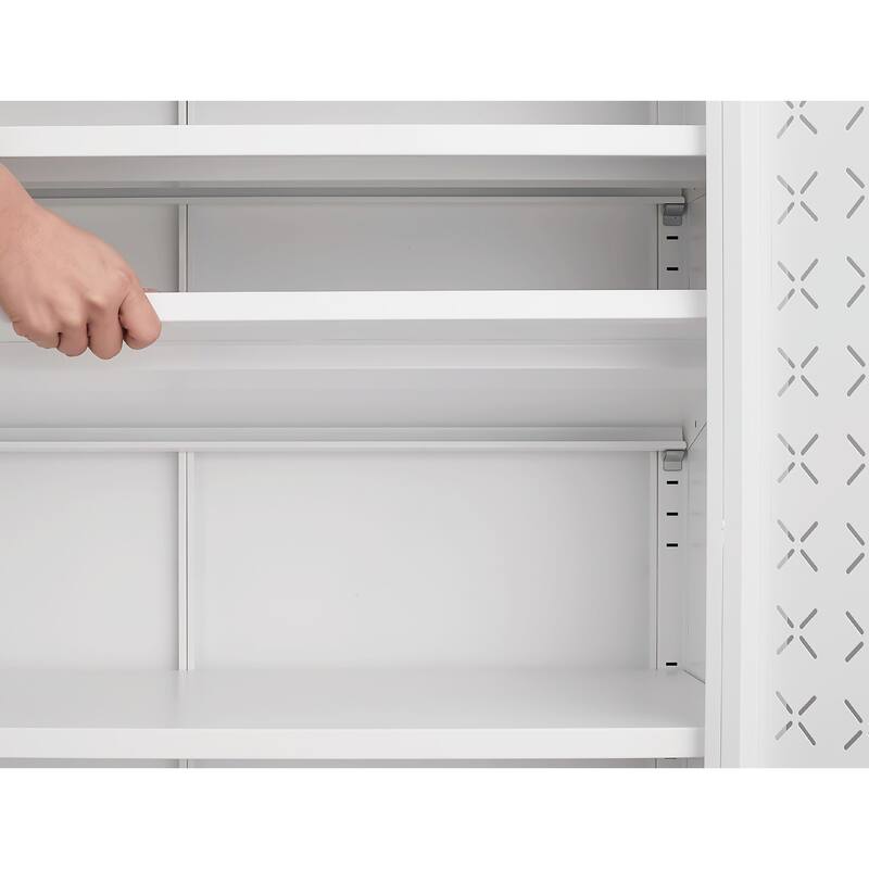 Adjustable Shoe Cabinet with Butterfly Doors - Space-Saving Design