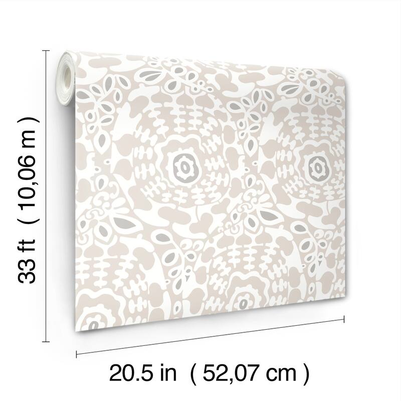 A-Street Prints Divine Grey Abstract Medallion Wallpaper