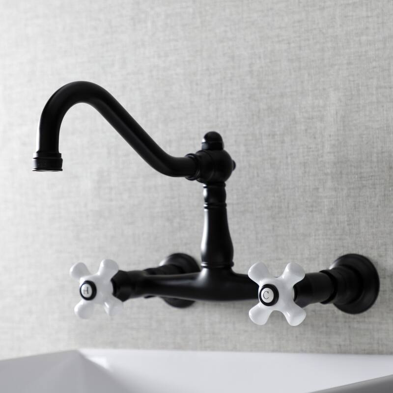 Vintage Two-Handle Wall Mount Bathroom Faucet