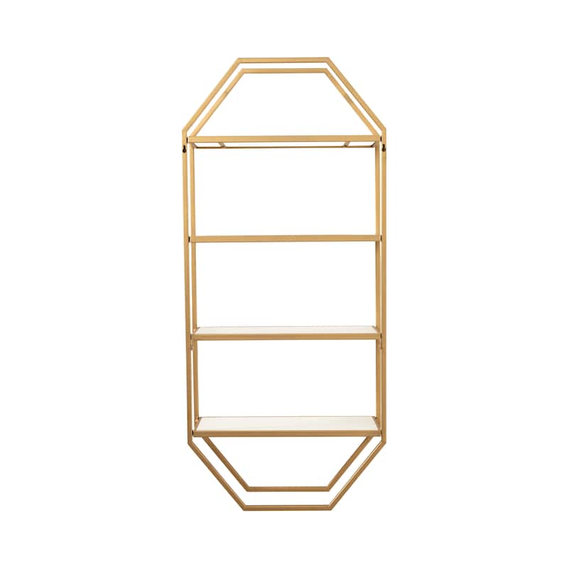 Kate and Laurel Adela Rustic Wood and Metal Wall Shelf