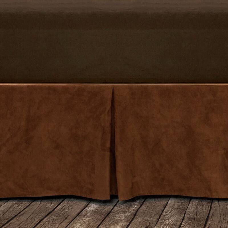 Paseo Road by HiEnd Accents Copper Faux Suede Bed Skirt - Queen