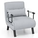 preview thumbnail 14 of 34, Costway Folding 5 Position Convertible Sleeper Bed Armchair Lounge w/ Grey