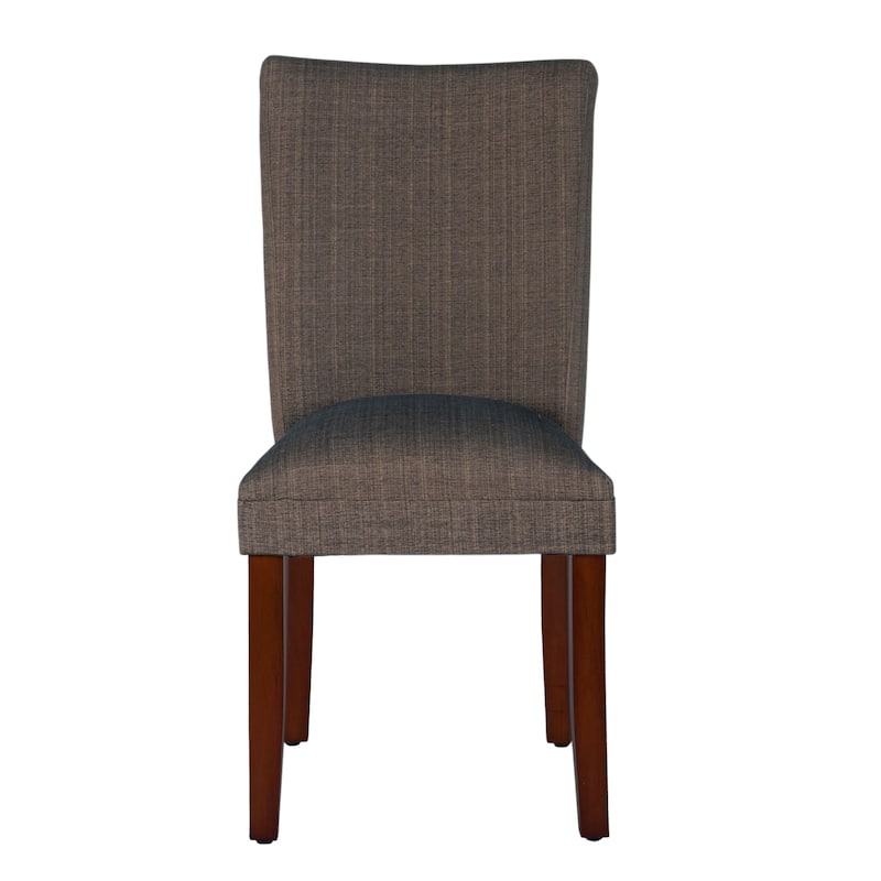 HomePop Elegant Parson Dining Chair -Blue and Brown Damask - N/A