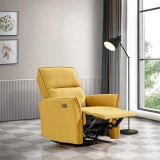 GDFStudio - Asheville Modern 40.2" Tall Manual Push-Button Upholstery Suede Recliner Chair for Living Room, Office & Apartment