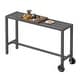 preview thumbnail 12 of 15, Moasis Patio Metal Counter Table Bar Table with Wheels (Table Only) 55" Dark Grey