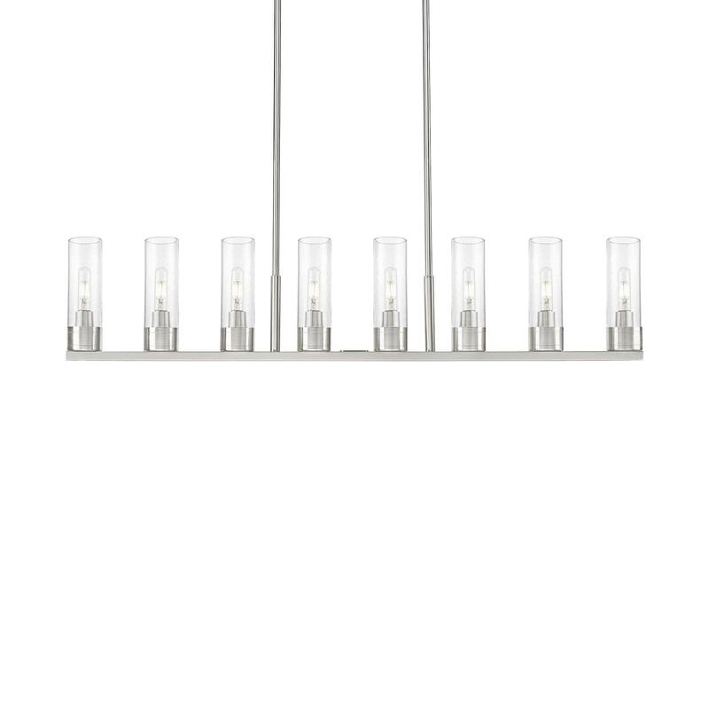 Innovations Lighting 617-8I-11-48 Boreas Linear Boreas 8 Light 48" - Satin Nickel / Seedy