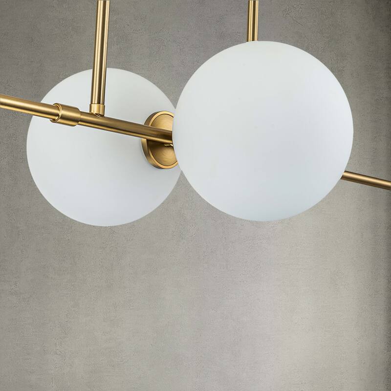 4-Light Modern Linear Chandelier Cluster Globe Glass Kitchen Island Light