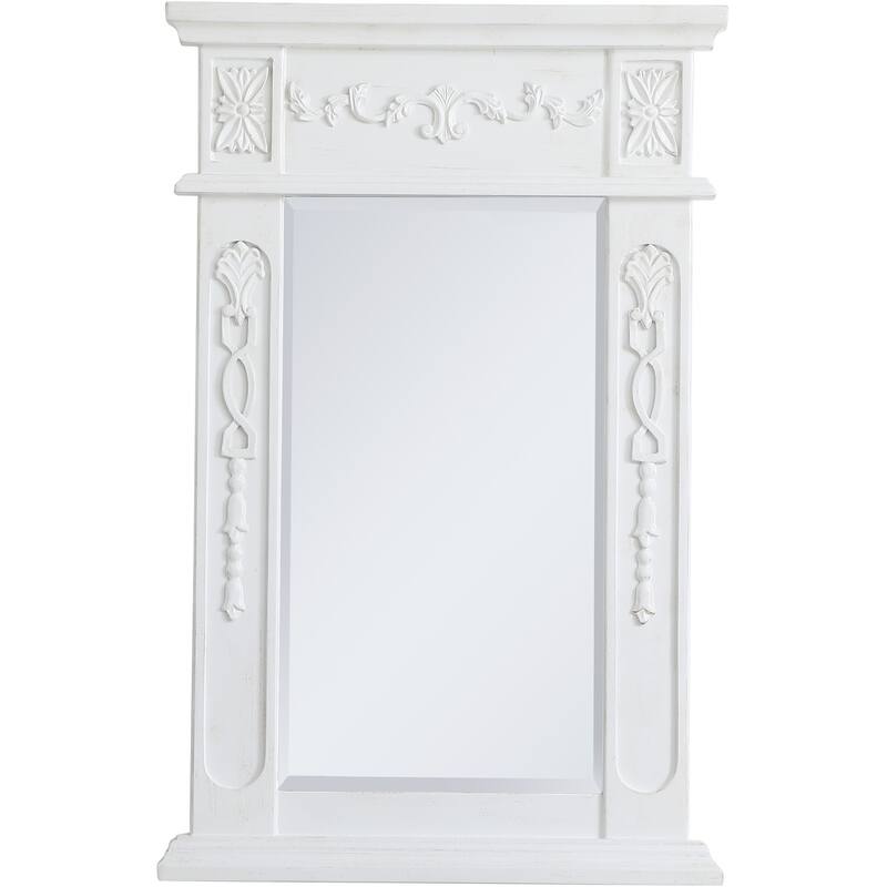Elegant Lighting Lenora 28" x 18" Rectangular Beveled Wood Framed