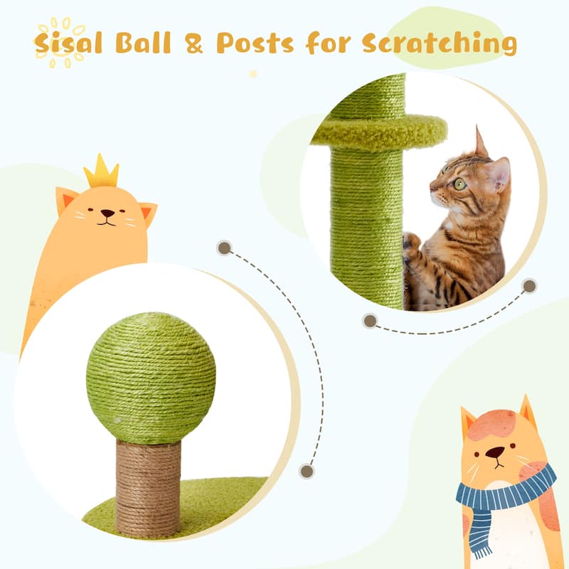 Sunflower Cat Tree, Multi-Functional Cozy Cat Tower, Cat Condo for Indoor Cats
