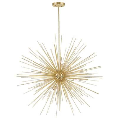Savannah 9 Light Chandelier With Gold Leaf Finish - Gold Leaf