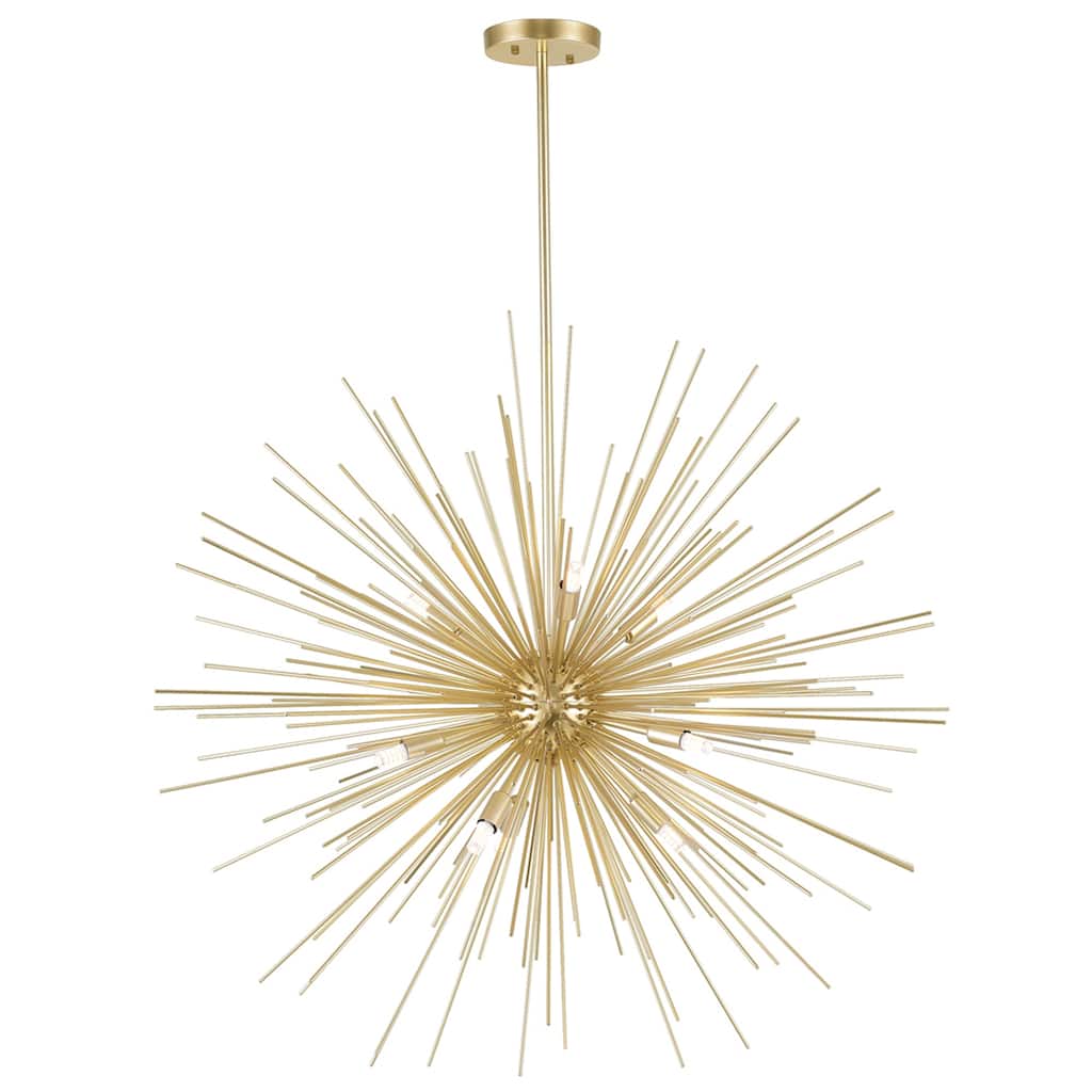 Savannah 9 Light 33in Gold Leaf Chandelier - Gold Leaf