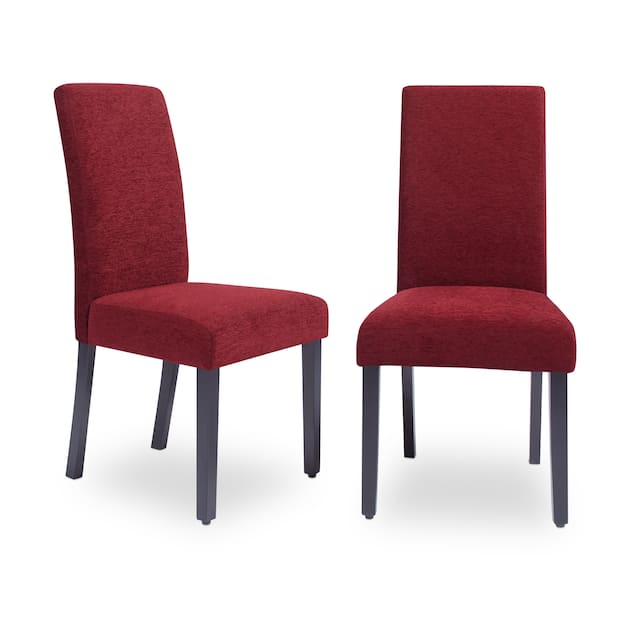 Aprilia Upholstered Dining Chairs (Set of 2) - Dark Red
