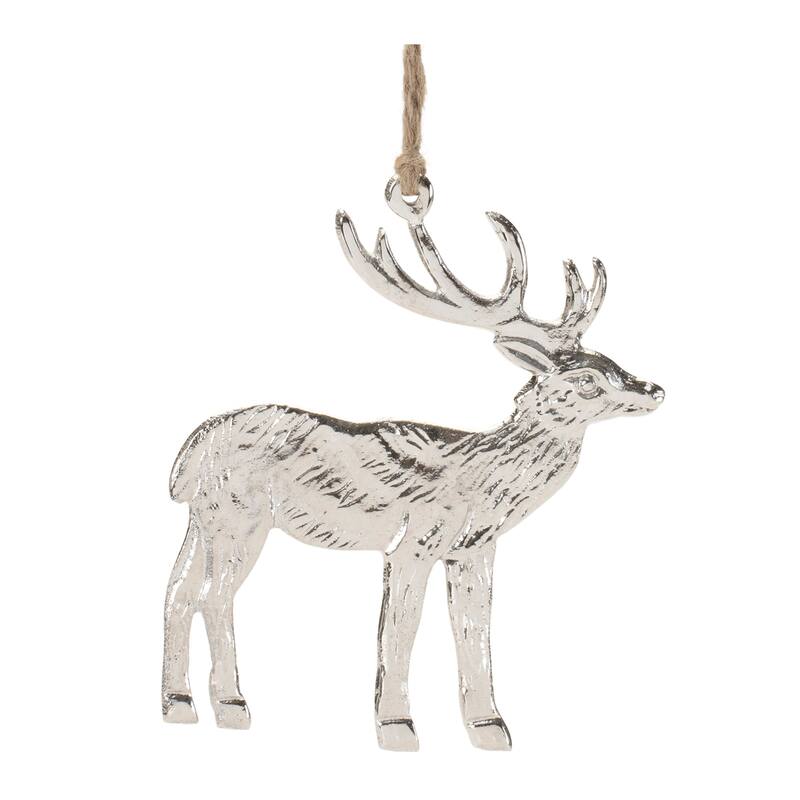 Etched Metal Deer Ornament (Set of 12) - N/A