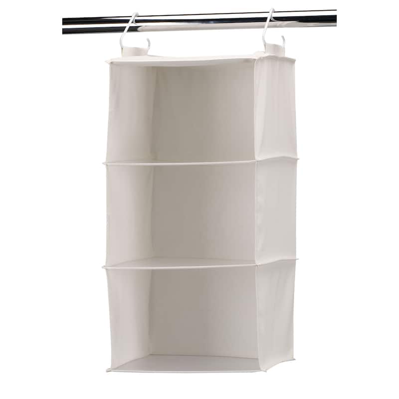 Household Essentials 3-Shelf Hanging Closet Organizer - Tan