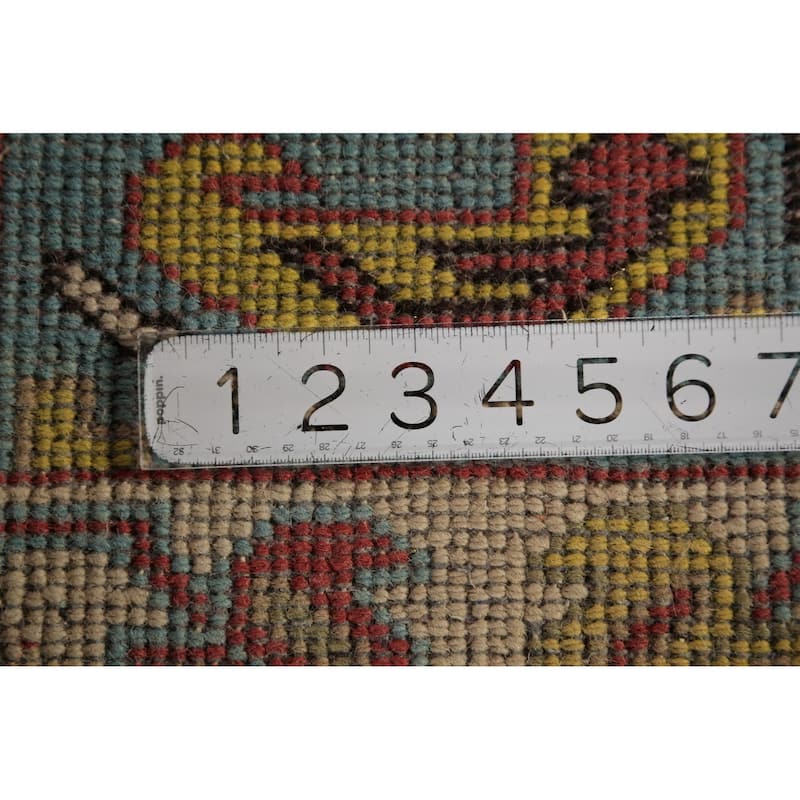 Light Blue Geometric Kazak Indian Runner Rug Handmade Wool Carpet - 2'6"x 9'11"