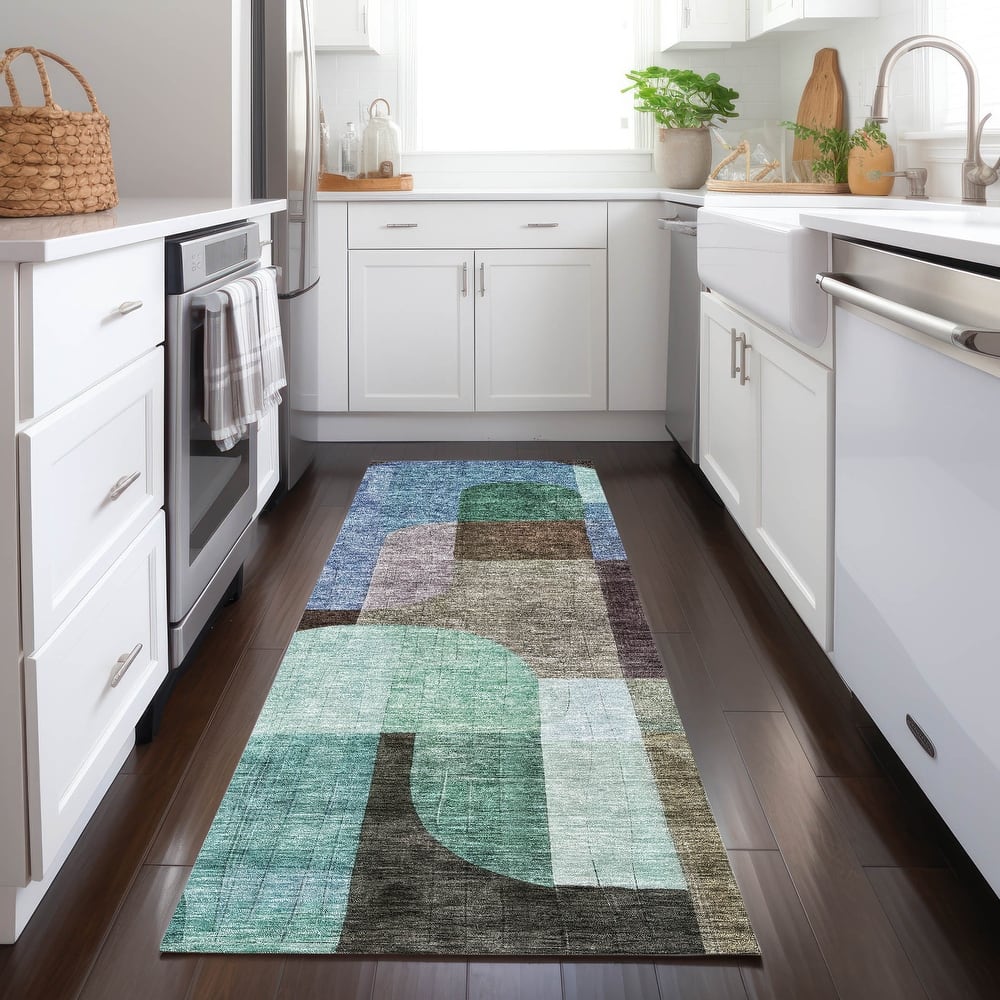 Machine Washable Indoor/ Outdoor Contemporary Deco Chantille Rug