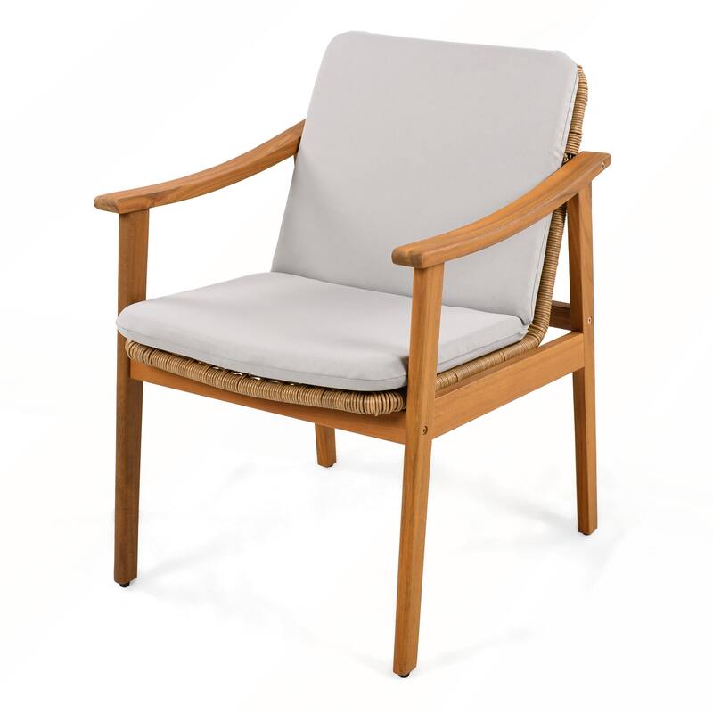 Outdoor Dining Chairs Set of 2 with Waterproof Cushion for Patios and Gardens