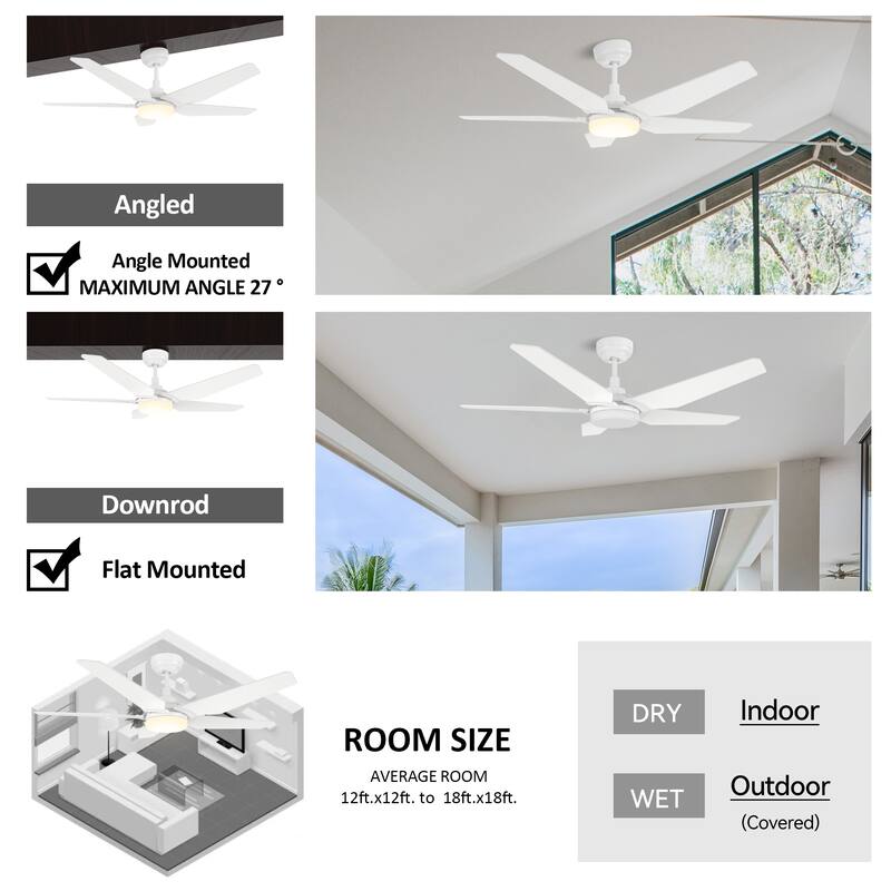 CARRO Boreas 52" Smart Ceiling Fan with Light and Remote-Downrod