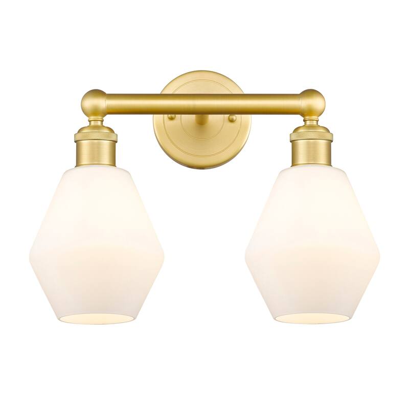 Innovations Lighting 616-2W-12-15 Cindyrella Vanity Cindyrella 2 Light - Satin Gold / Cased Matte White