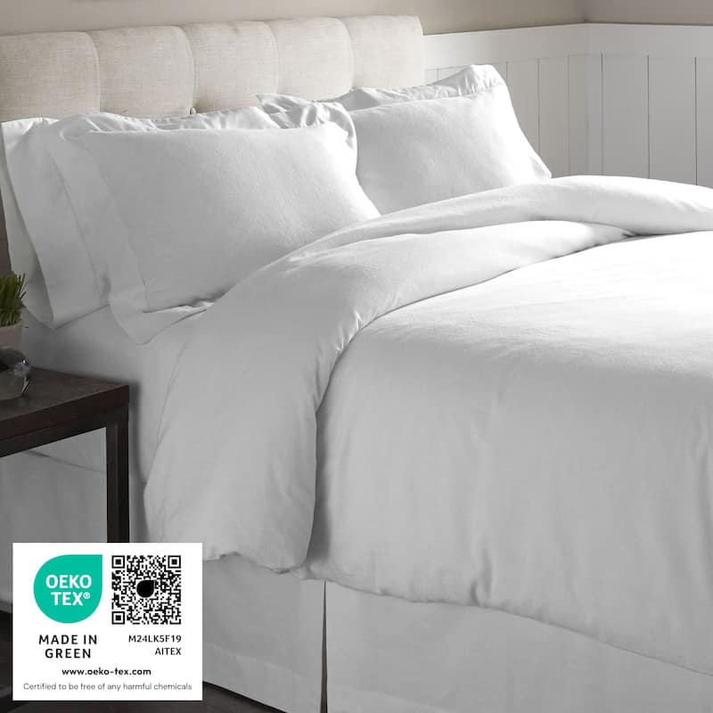 Pointehaven Superior Weight Cotton Deep Pocket Flannel Bed Sheet Set