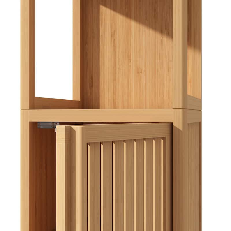The 52-Foot Black Linen Tower: Premium Bamboo Storage for Bathrooms, Bedrooms & Living Areas‌ (