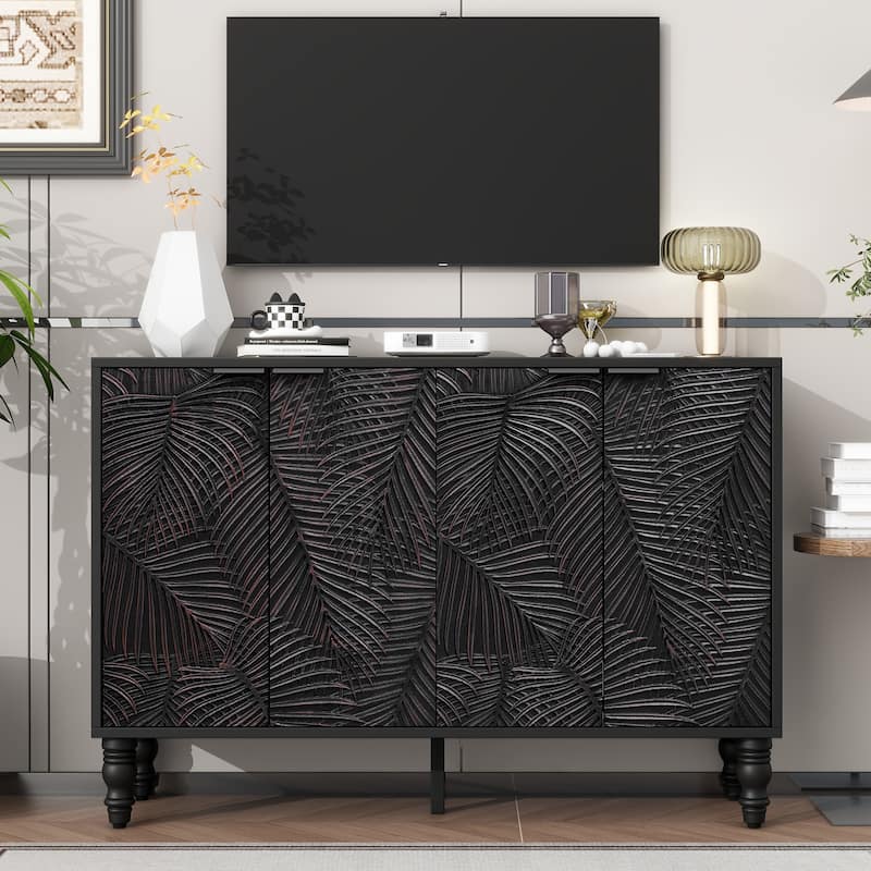 Modern TV Stand with 2 Storage Compartments, Fits TVs up to 43 Inches - 47.2" D x 13.9" W x 31.1" H