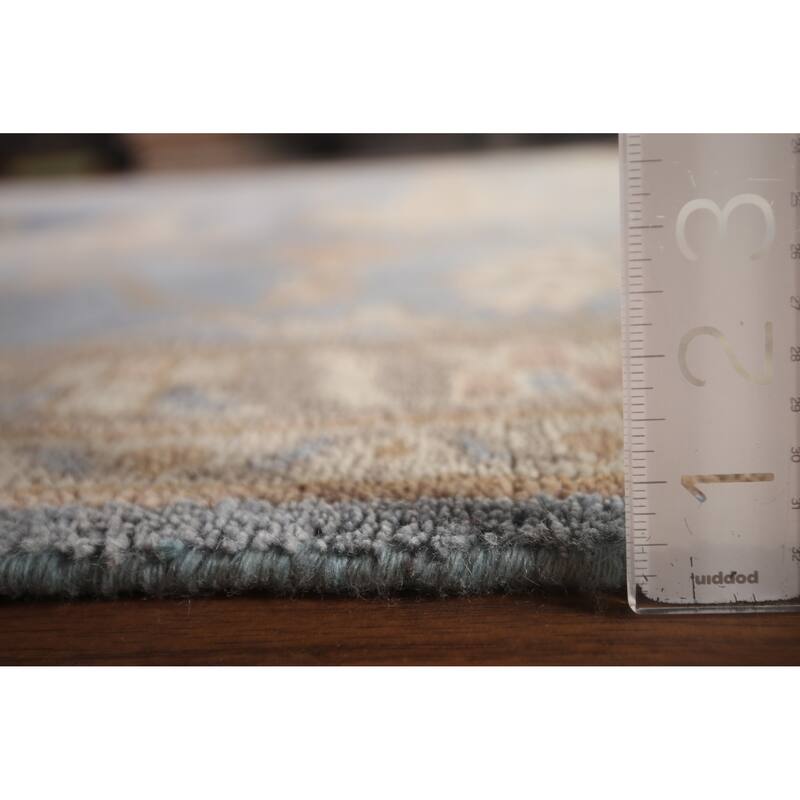 Floral Oushak Large Square Rug Handmade Wool Carpet - 11'11"x 12'2"