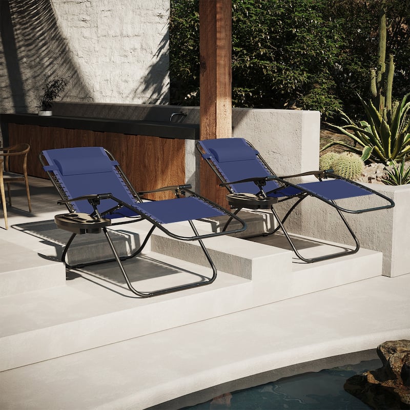 Homall Patio Zero Gravity Chair Lawn Lounge Chair with Pillow Set of 2
