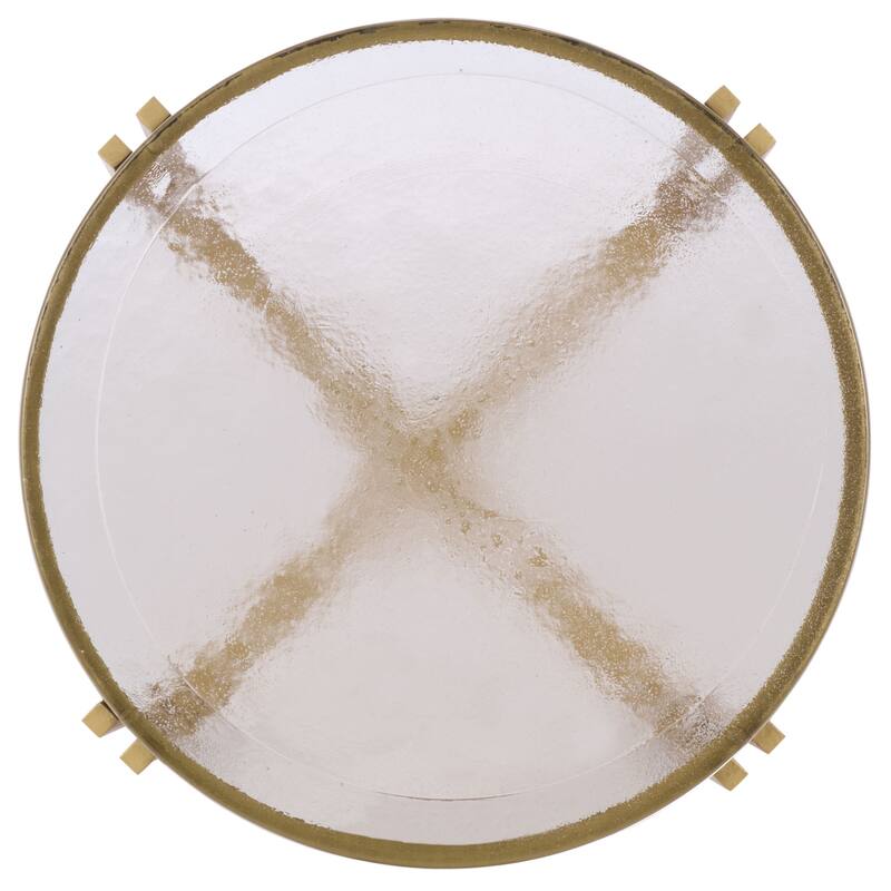 SAFAVIEH Couture Levitt Cast Glass Top Accent Table - 16"W x 16"D x 22"H