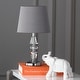 preview thumbnail 3 of 5, SAFAVIEH Lighting 15-inch Crescendo Grey Shade Tiered Crystal Table Lamp (Set of 2) - 9"x9"x16" - 9"W x 9"D x 16"H