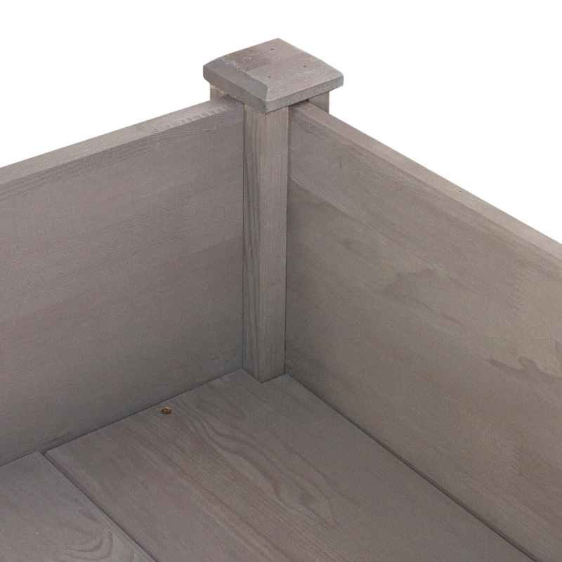 4ft Brown Wood Raised Garden Bed Planter Box with Liner - 4'
