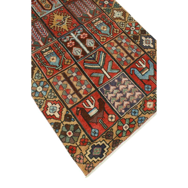 Fine Vintage Distressed Alula Red/Blue Runner - 3'2" x 9'8"