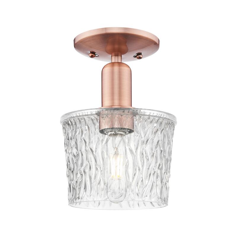 Innovations Lighting Endless Possibilities Arcadia - Niagara - 1 Light 7" Semi-Flush Mount - Antique Copper