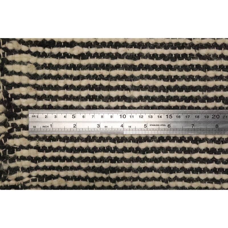 Hand Knotted Oriental 100% Wool Carpet Modern Geometric Beige & Ivories Modern Gotti Design Area Rug - 7' 5'' X 5' 3''