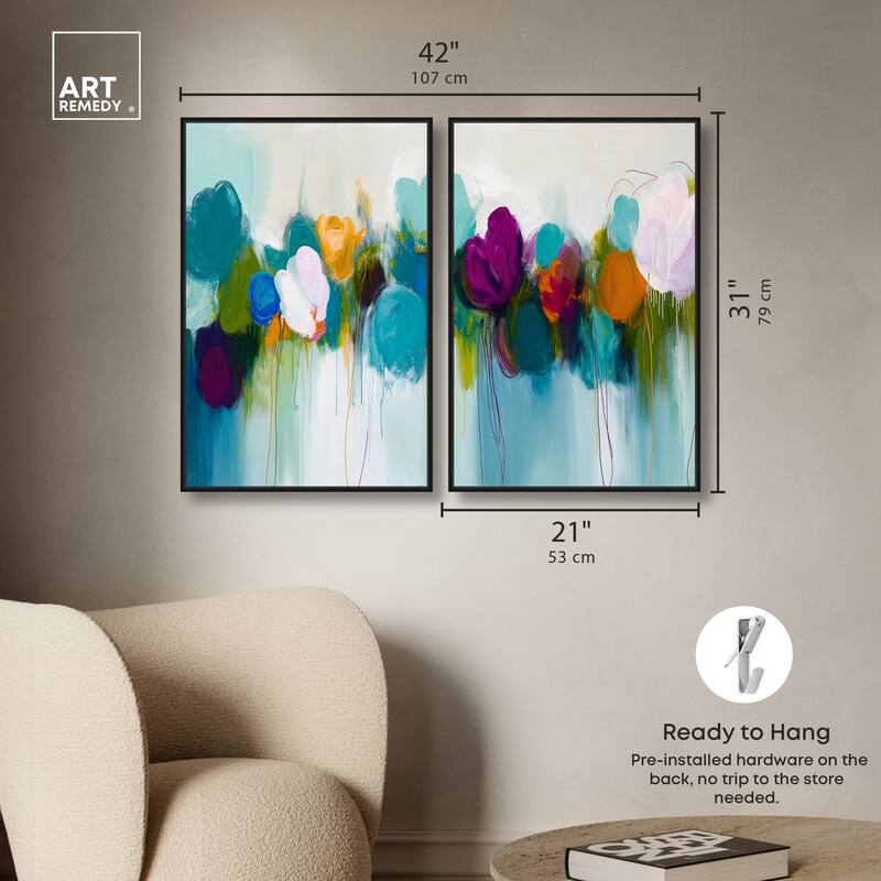 Expressive Flow II Canvas Set of 2 by Art Remedy